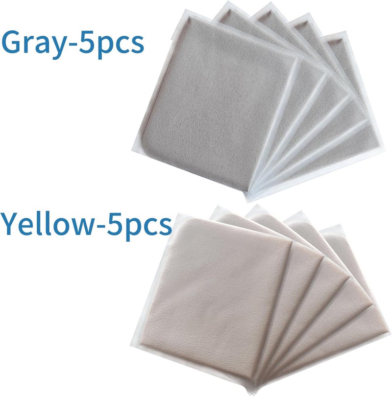 Tipfun 10 Pack Microfiber Gun Cloth 12'' ×12'' Gun Cleaning Cloths Lint Free，Reusable Cleaning/Polishing Wipes Towels for Knives, Glasses and Optics (Grey and Yellow) - Image 2